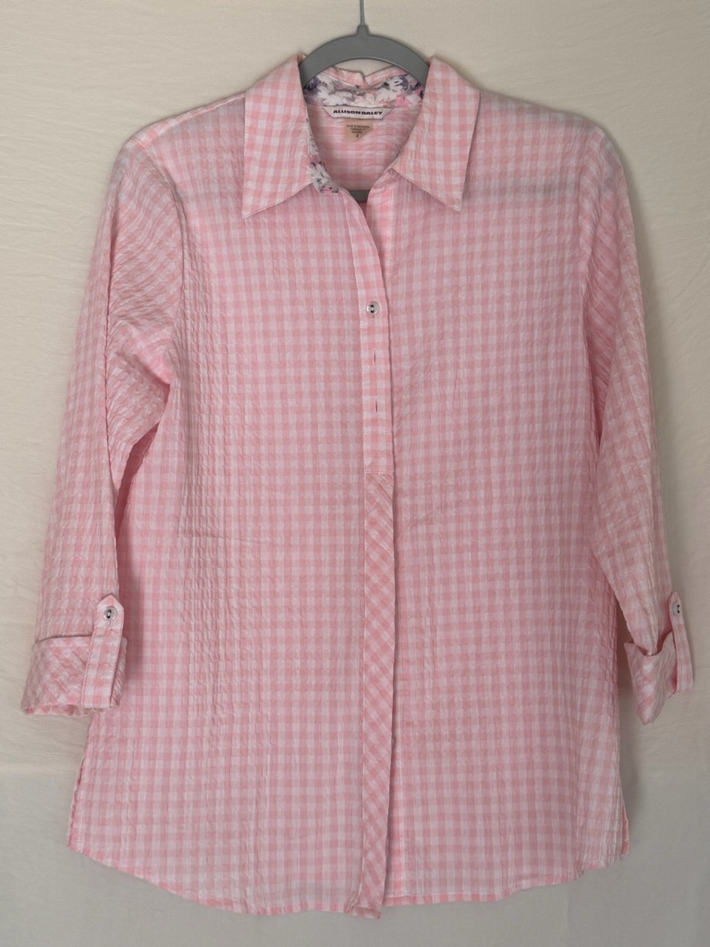 Allison Daley Pink Gingham Button-Down Shirt